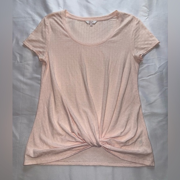 Candie's Light Pink Twist Front Tee Size Medium - Picture 1 of 4